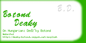 botond deaky business card